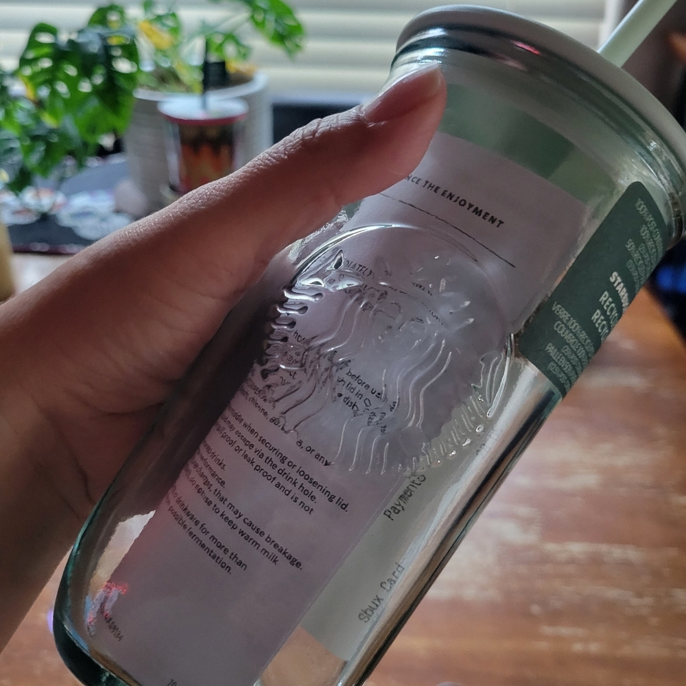 Starbucks recycled glass cup.